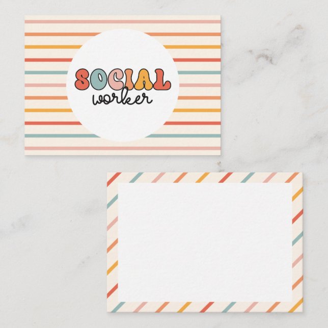Carte De Correspondance Rétro Social Worker (Devant / Derrière)