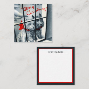 Carte De Correspondance retro vintage Christmas dogs ajouter texte