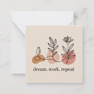 Carte De Correspondance Rêver. Travailler. Répéter