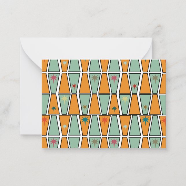 Carte De Correspondance Rhombuses with Starbursts  (Devant)