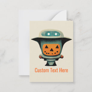 Carte De Correspondance Robot Retro Halloween 001 ・ Joli Enfants Personnal