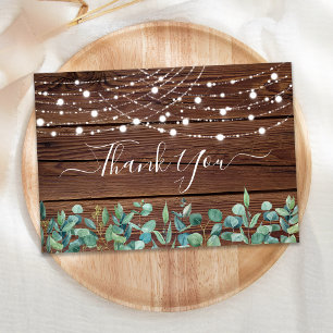 Carte De Correspondance Roche Rustique illumine Merci Mariage Eucalyptus