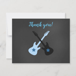Carte De Correspondance Rock a Bye Rockstar Guitar Merci notes