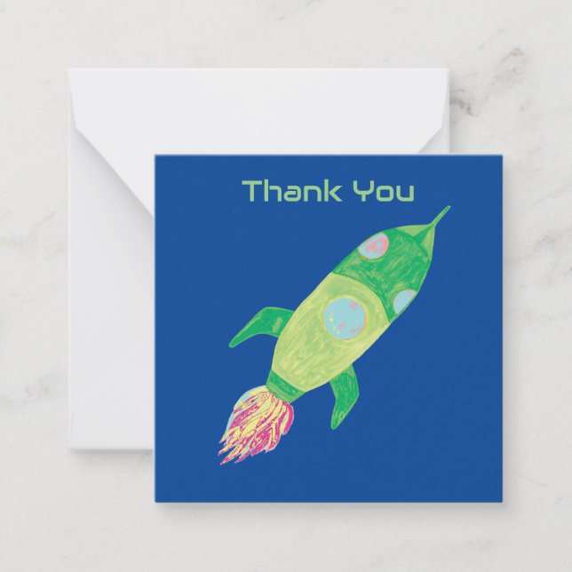 Carte De Correspondance Roquette d'espace vert enfant personnalisée (Devant)
