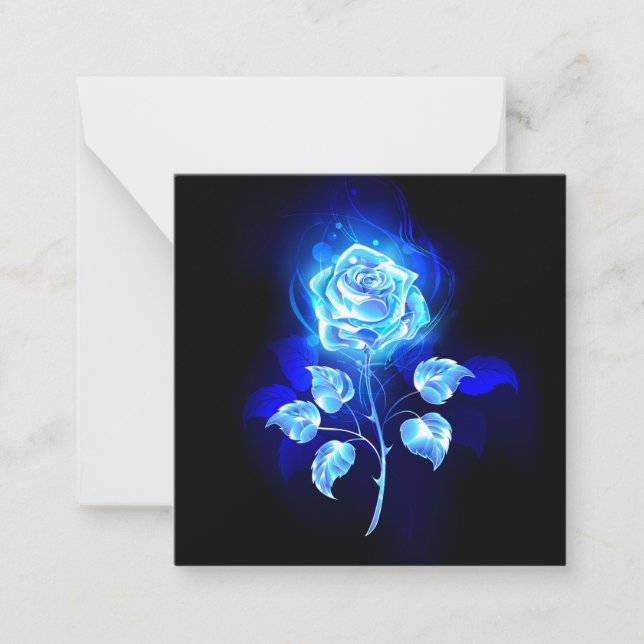 Carte De Correspondance Rose bleu brûlant (Devant)