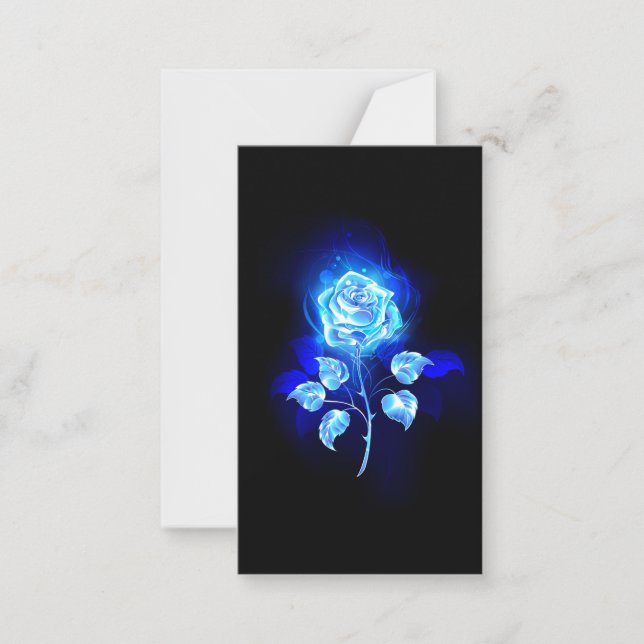 Carte De Correspondance Rose bleu brûlant (Devant)