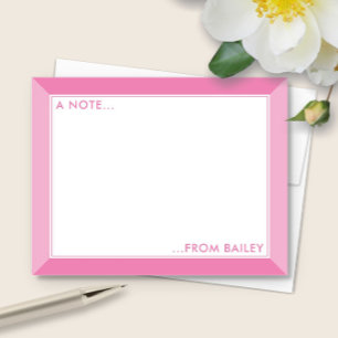 Carte De Correspondance Rose Bubble Gum 2 Tons Féminin Mignon