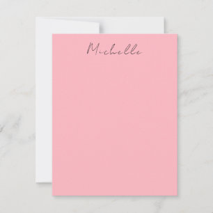 Carte De Correspondance Rose Clair Professionnel Écriture Manuscrite Class