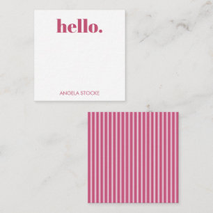 Carte De Correspondance Rose et blanc personnalisé à rayures