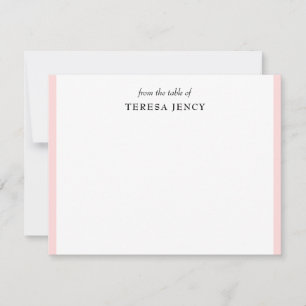 Carte De Correspondance Rose Pâle Élégant Féminin De Sur Le Bureau