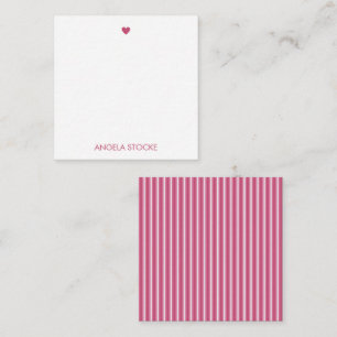 Carte De Correspondance Rose personnalisé blanc et rose