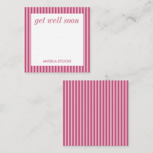 Carte De Correspondance Rose personnalisé blanc rayure rose