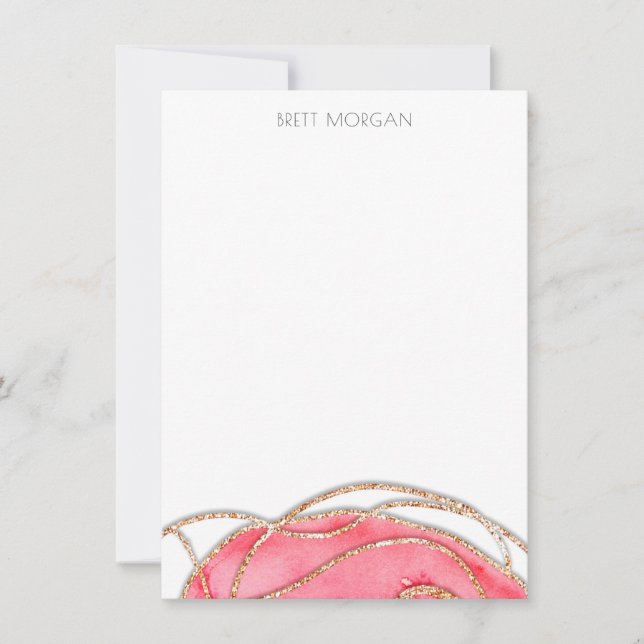 Carte De Correspondance Rose Rose Gold Agate (Devant)