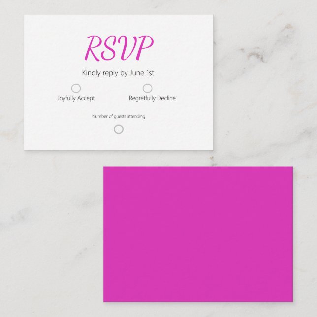 Carte De Correspondance Rose simple (Devant / Derrière)