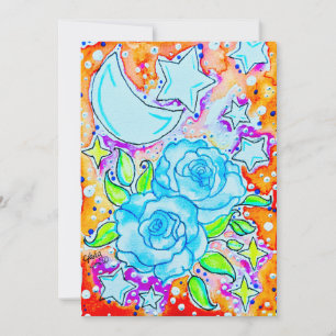 Carte De Correspondance Roses Bleues