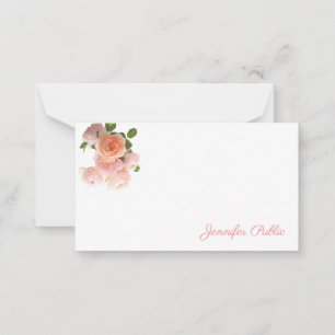 Carte De Correspondance Roses créatives aquarelle couleurs pastel florales