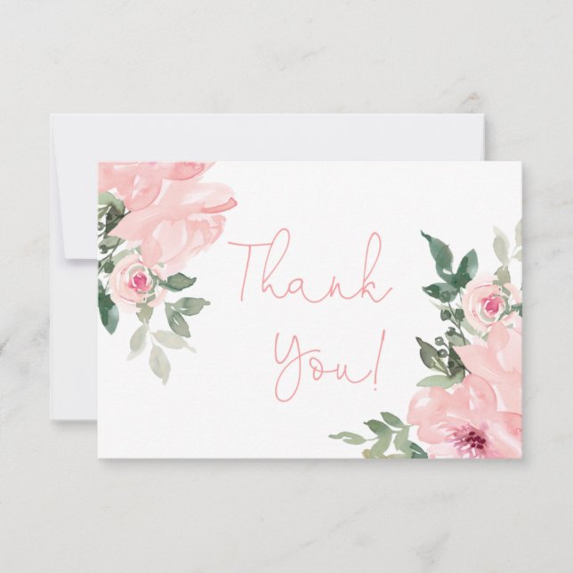 Carte De Correspondance Roses roses roses florales merci (Devant)