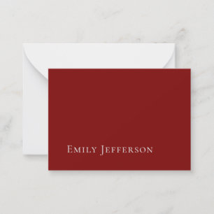 Carte De Correspondance Rouge Profond Élégant Moderne Professionnel