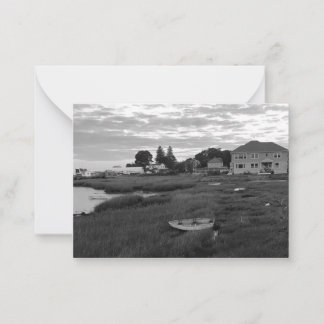 Carte De Correspondance Row Boat in Grass Landscape Photo Flat Note Card