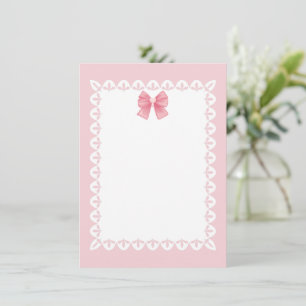 Carte De Correspondance Ruban Rose Élégant – Merci, Cadeau de Bureau Fémin