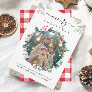 Carte De Correspondance Russe Photo de famille Baies rouges Noël