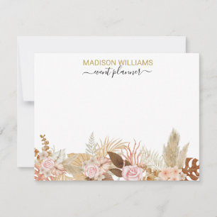 Carte De Correspondance Rustique aquarelle Boho Floral Professional Compan