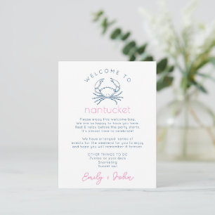 Carte De Correspondance Sac de bienvenue du Mariage Nantucket Itinéraire