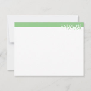 Carte De Correspondance Sage Green Band Simple Girl Nom personnalisé