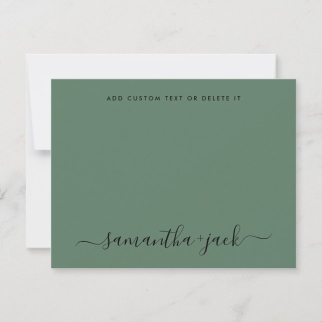 Carte De Correspondance Sage Greenery Stylish Script Elegant Minimalist (Devant)