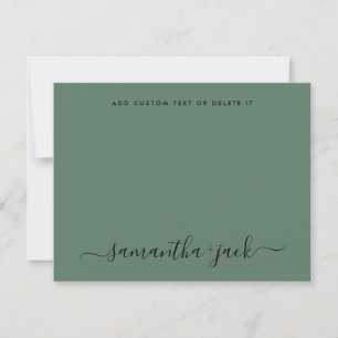 Carte De Correspondance Sage Greenery Stylish Script Élégant Minimaliste
