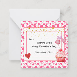 Carte De Correspondance Saint-Valentin Cupcake Sucrée pour les enfants