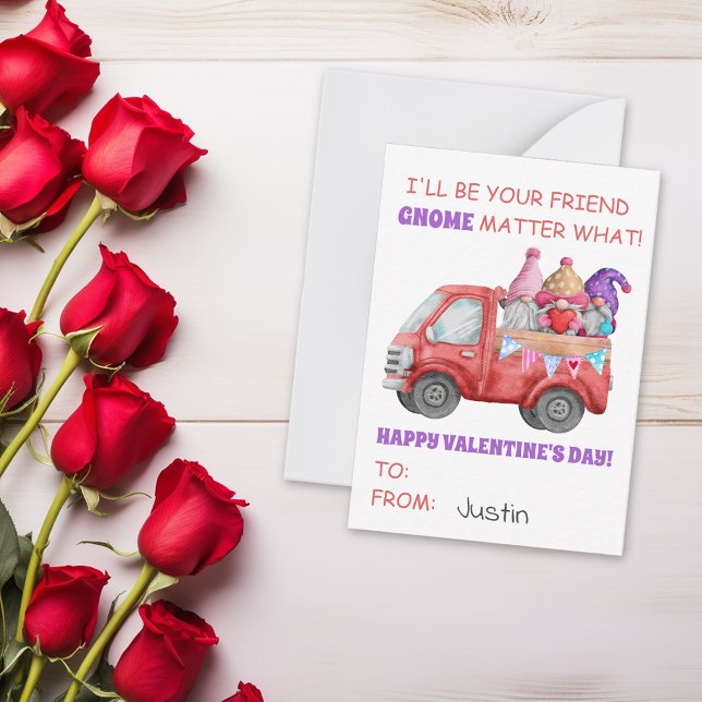 Carte De Correspondance Saint Valentin Gnome Friends Classe Enfants (Créateur téléchargé)