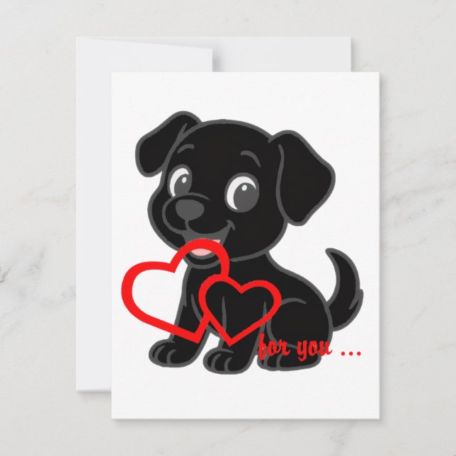 Carte De Correspondance Saint-Valentin Labrador Retriever (Devant)