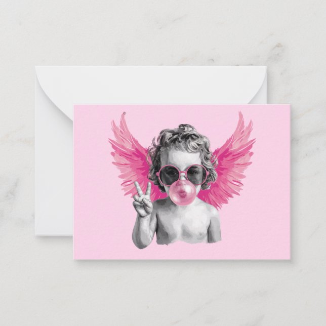 Carte De Correspondance Saint-Valentin soufflant un Cupidon à bulles de la (Devant)