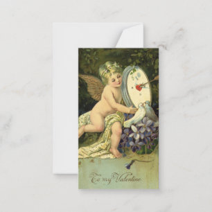 Carte De Correspondance Saint-Valentin victorien, oiseaux d'amour d'ange v