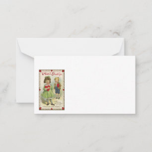 Carte De Correspondance Saint Valentin victorienne vintage, Enfants timide