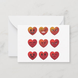 Carte De Correspondance Saint-Valentin Visages Rigolards Cœurs Drôle
