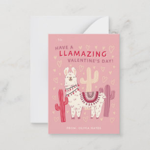 Carte De Correspondance Salle de classe Cute Llama Échange de Saint-Valent