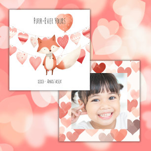 Carte De Correspondance Salle de classe Saint-Valentin, Coeur Fox mignon, 