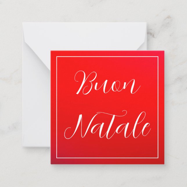 Carte De Correspondance Salutation Natale Buon Rouge Et Blanc (Devant)
