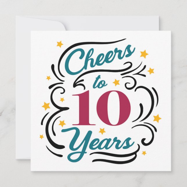 Carte De Correspondance Salutations à 10 ans (Devant)
