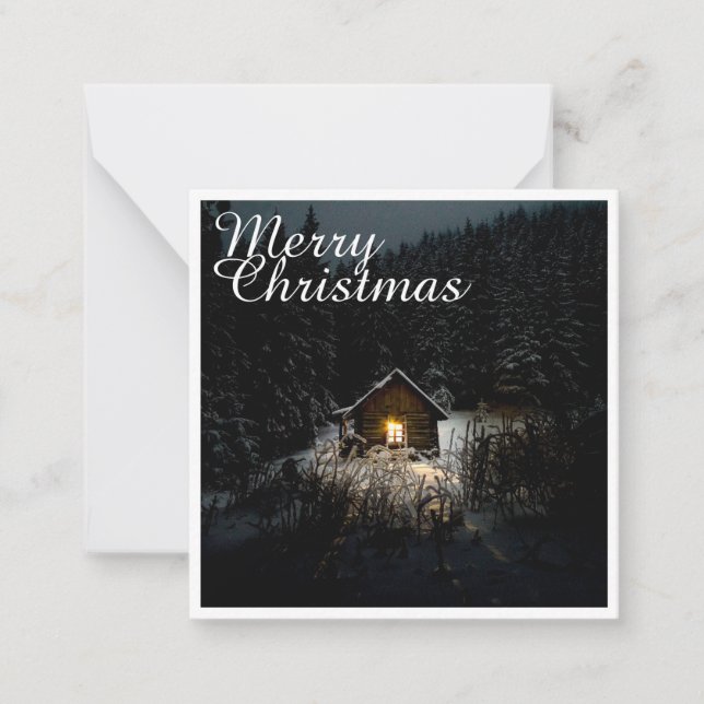 Carte De Correspondance Salutations de Noël avec Witch House (Devant)