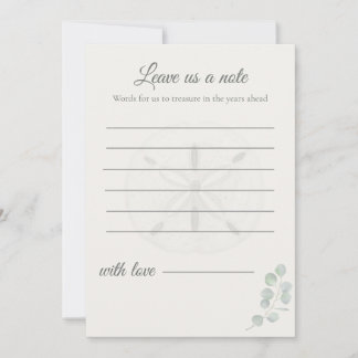 Carte De Correspondance Sand Dollar Wedding Message Cards |