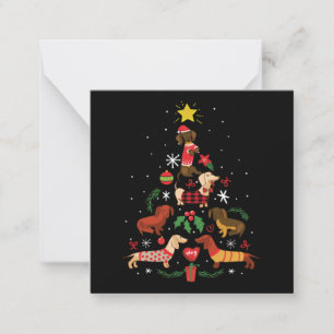 Carte De Correspondance Sapin de Noël drôle teckel