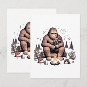 Carte De Correspondance Sasquatch tenant des fleurs