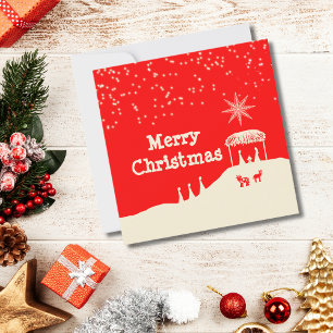 Carte De Correspondance Scène minimaliste de la Nativité de Noël Joyeux