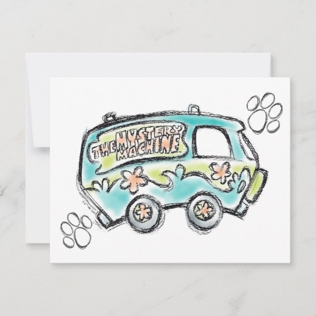 Carte De Correspondance Scooby-Doo | Croquis de machine mystère (Devant)