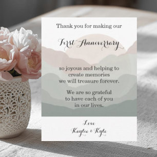 Carte De Correspondance Script Boho Aquarelle Montagne 1er Anniversaire