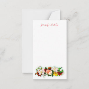 Carte De Correspondance Script calqué Texte Aquarelle Fleurs florales