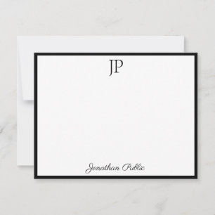 Carte De Correspondance Script de calligraphie classique Texte Monogramme